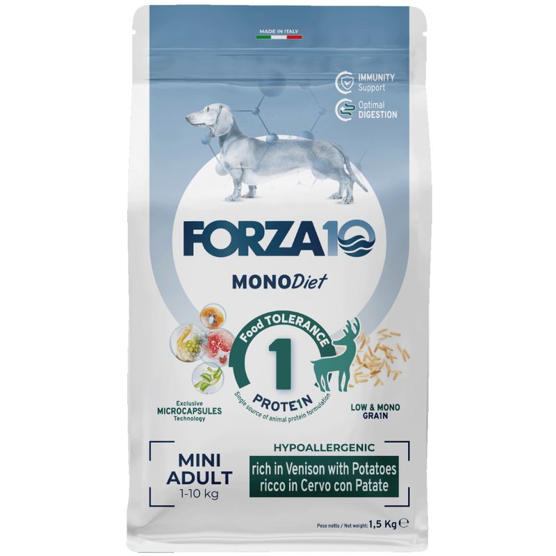 Forza10 Mini Diet Cervo con Patate 1,5 kg Crocchette Cane Forza10 Mini Diet Cervo con Patate 1,5 kg Crocchette Cane